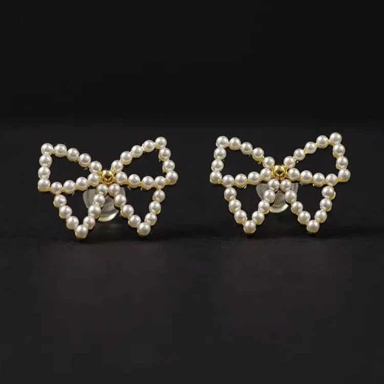 Perky Pearl Bow Earrings