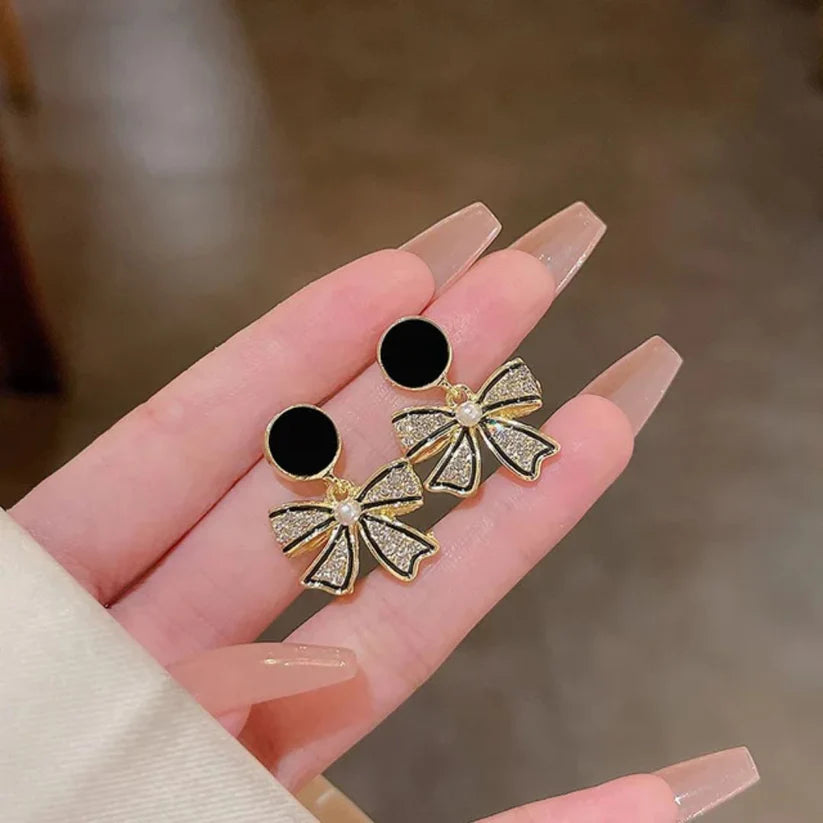 Black BowKnot Stud Earrings