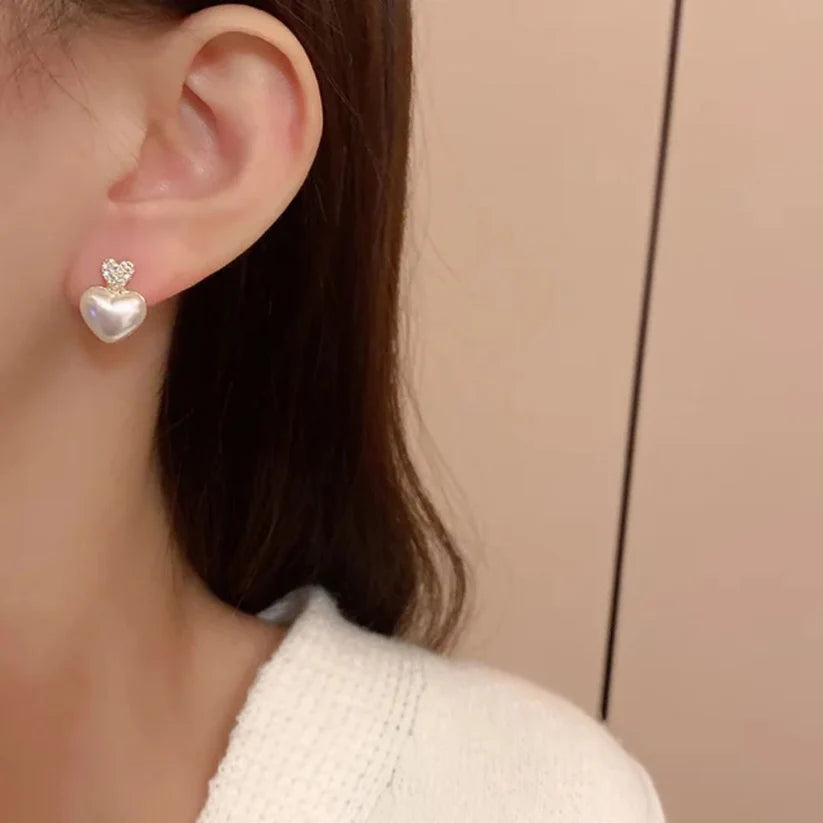 Bling Bloom Heart Earrings