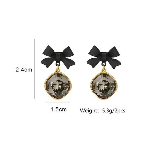 Black Bow Earrings