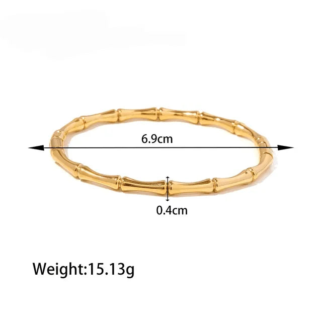 18K Gold Plated Bamboo Kada Bracelet