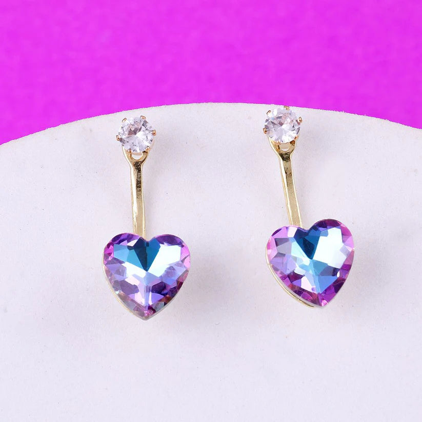 Crystal Heart Drop Earrings