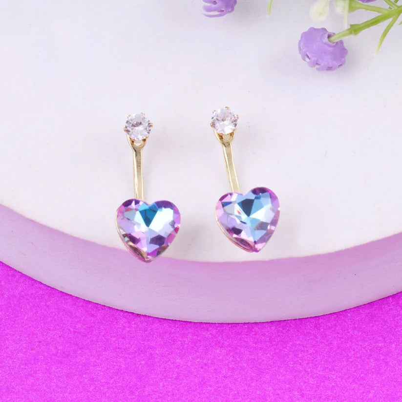 Crystal Heart Drop Earrings