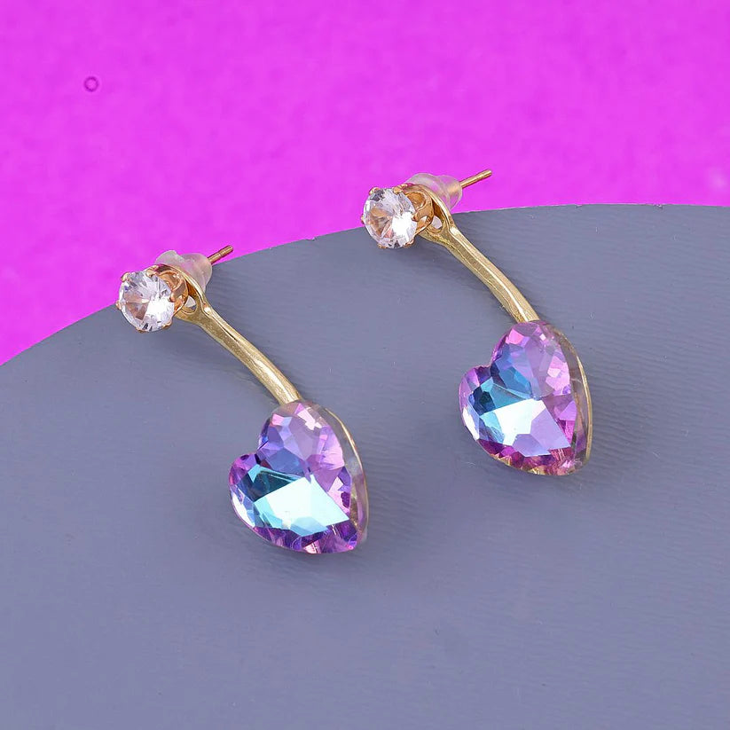 Crystal Heart Drop Earrings