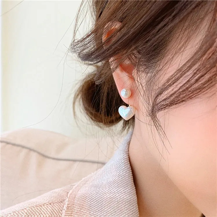 Pearl Heart Beautiful Drop Earrings