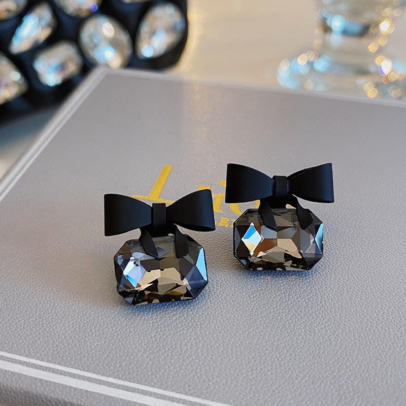 Midnight Majesty Bow Stud Earrings