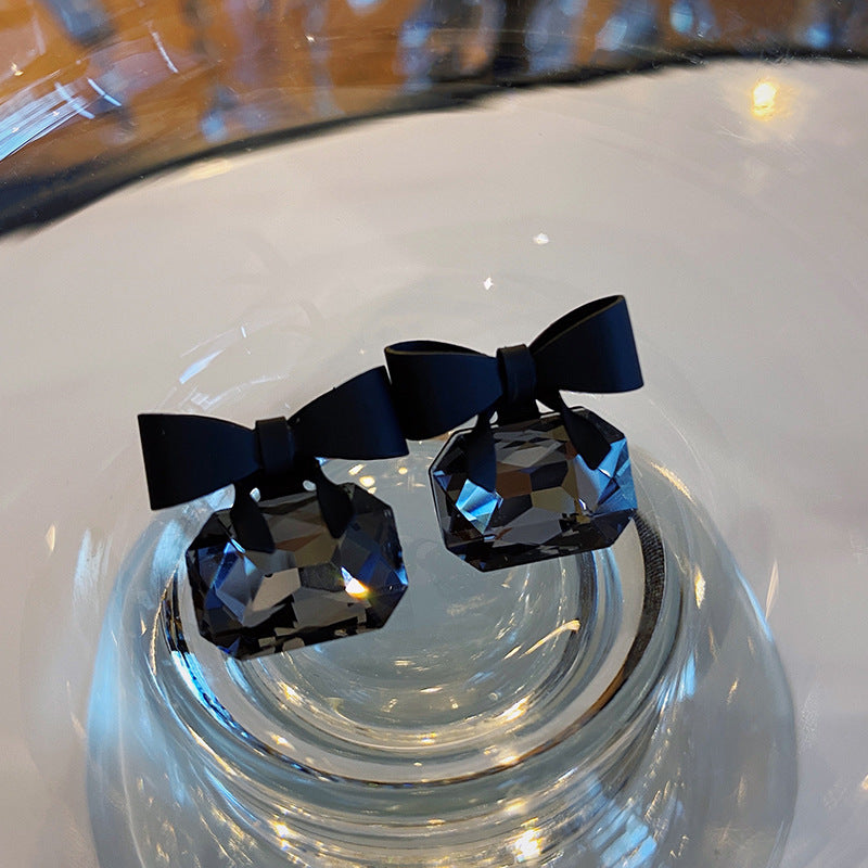 Midnight Majesty Bow Stud Earrings