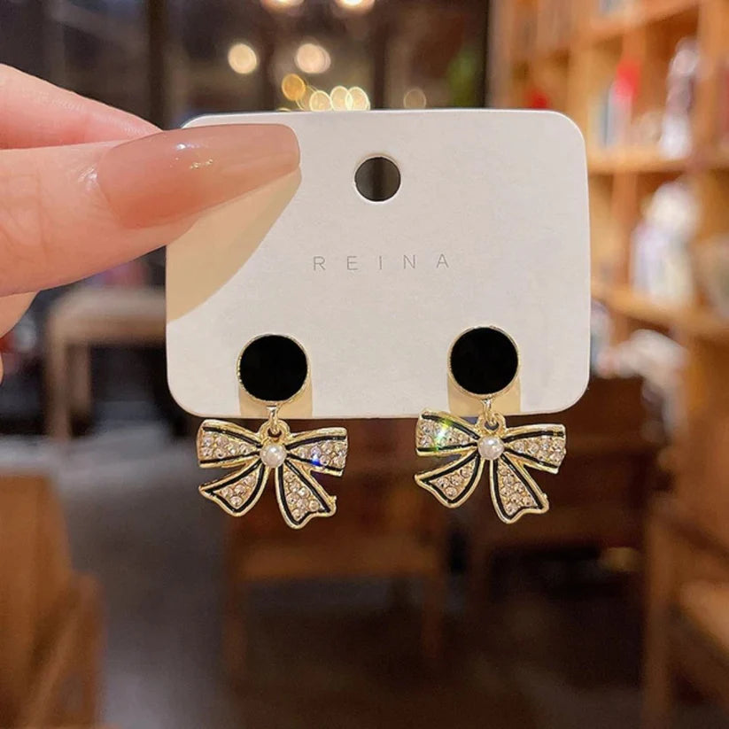 Black BowKnot Stud Earrings