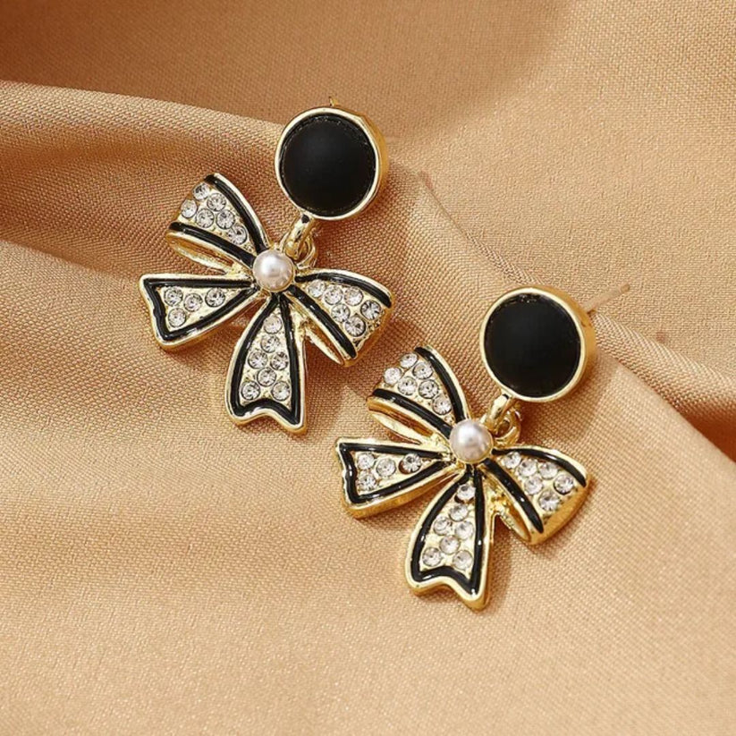 Black BowKnot Stud Earrings