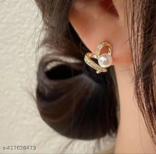 Pearl Heart Stud Earrings