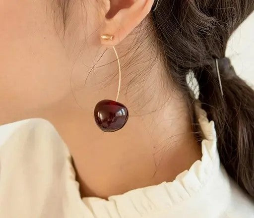 Red Cherry Statement Earrings