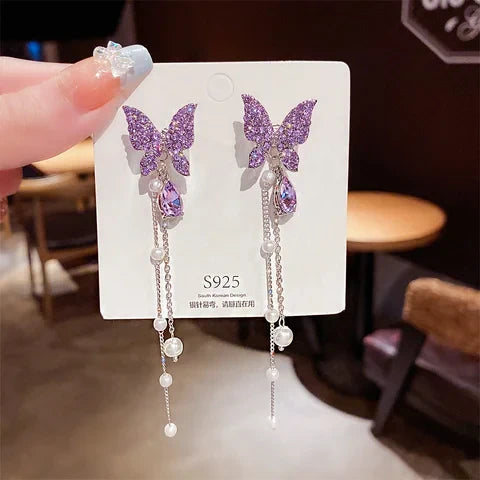 Butterfly Long Chain Earrings