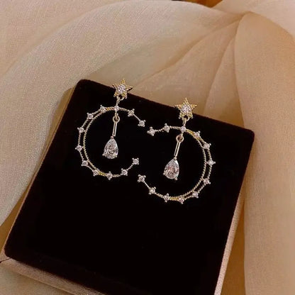 Star Studded Moon Shape Earrings