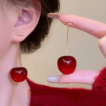 Red Cherry Statement Earrings