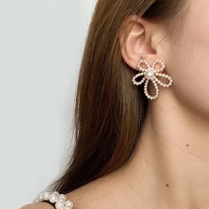 Pearl Blossom Flower Earrings