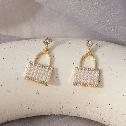 White Pearl Clutch Earrings