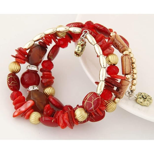Fiery Boho Charm Bracelet