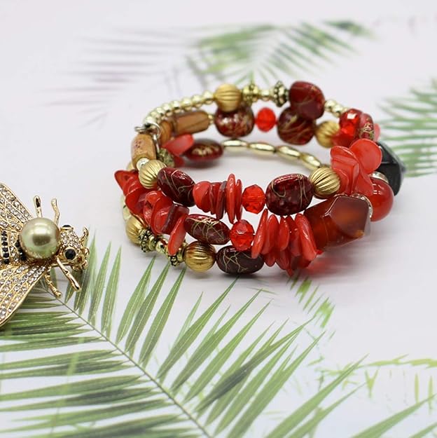 Fiery Boho Charm Bracelet