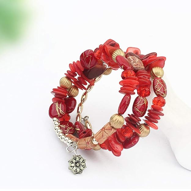Fiery Boho Charm Bracelet