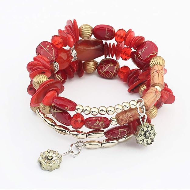 Fiery Boho Charm Bracelet