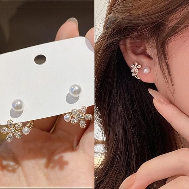 Daisy Pearl Stud Earrings