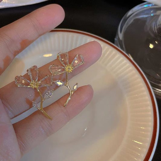 Crystal Flower Earrings