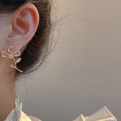 Crystal Flower Earrings
