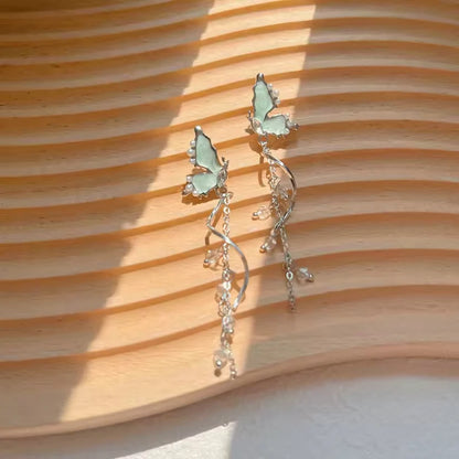Butterfly Long Statement Earrings