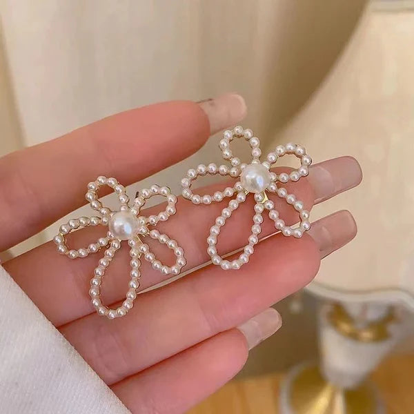 Pearl Blossom Flower Earrings