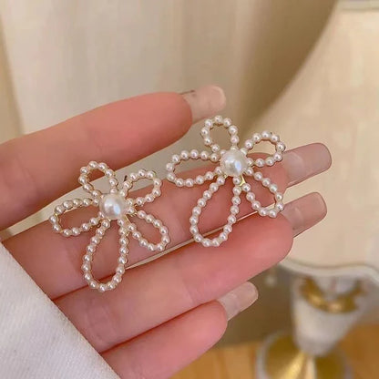 Pearl Blossom Flower Earrings