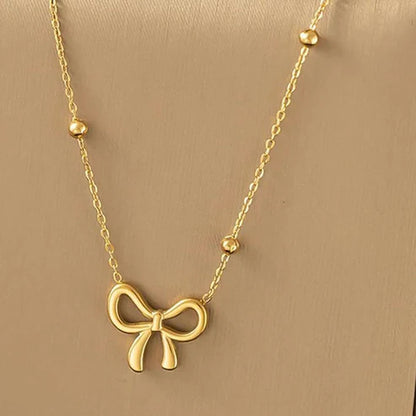 MINIMAL BOW 18K GOLD PLATED NECKLACE