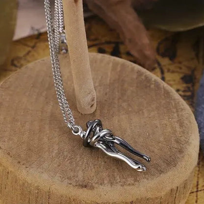 Romantic Hugging Couple Pendant Necklace