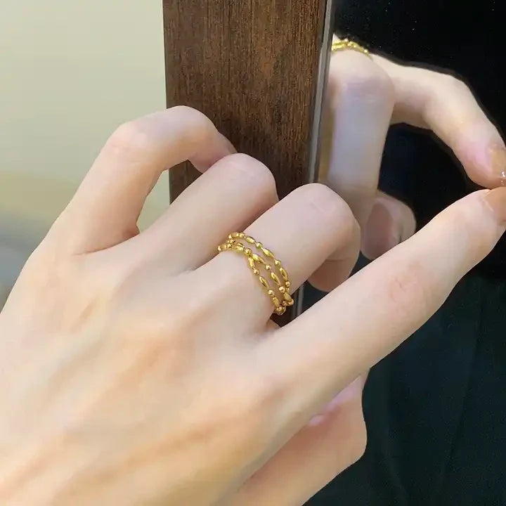 18K GOLD PLATED CHAIN RING