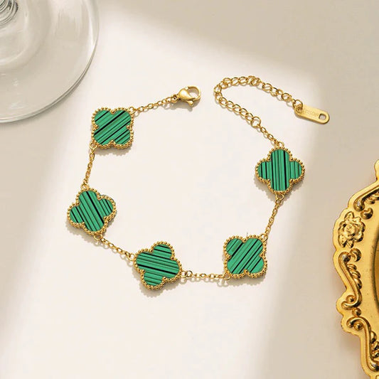 18K Green Clover Bracelet