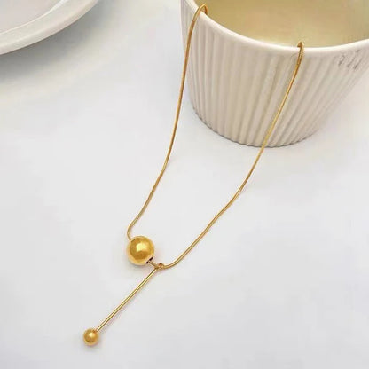 AULI 18K Gold Plated Bead Ball Necklace