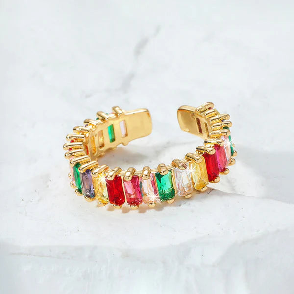 GOLD PLATED ANTI TARNISH MULTI COLOR RING