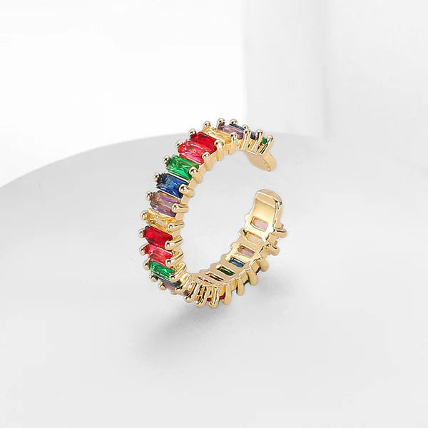 GOLD PLATED ANTI TARNISH MULTI COLOR RING