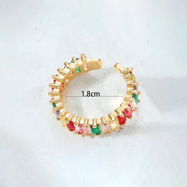 GOLD PLATED ANTI TARNISH MULTI COLOR RING