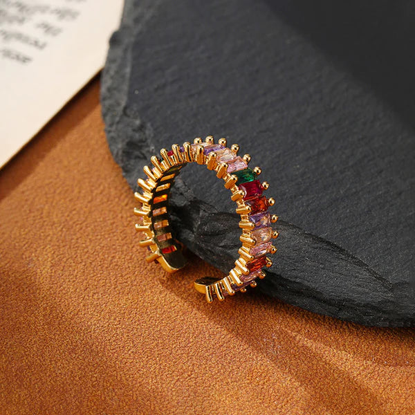 GOLD PLATED ANTI TARNISH MULTI COLOR RING