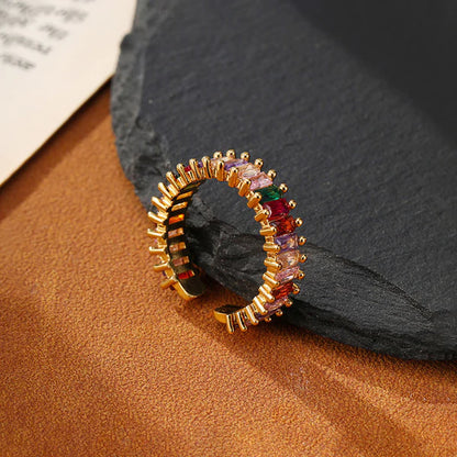 GOLD PLATED ANTI TARNISH MULTI COLOR RING