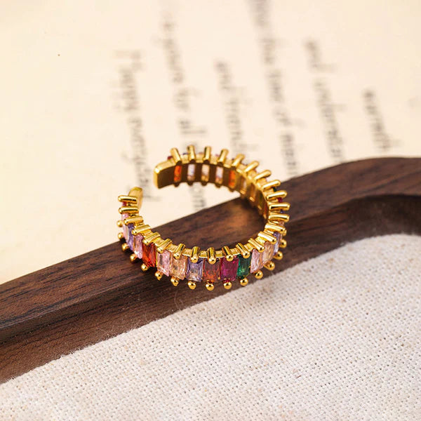 GOLD PLATED ANTI TARNISH MULTI COLOR RING