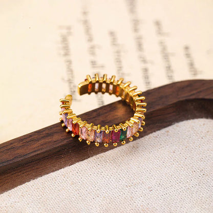 GOLD PLATED ANTI TARNISH MULTI COLOR RING