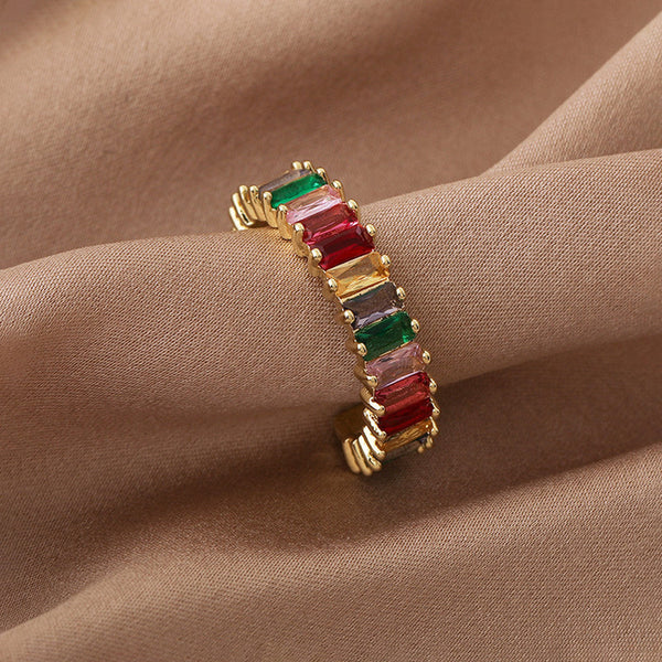 GOLD PLATED ANTI TARNISH MULTI COLOR RING