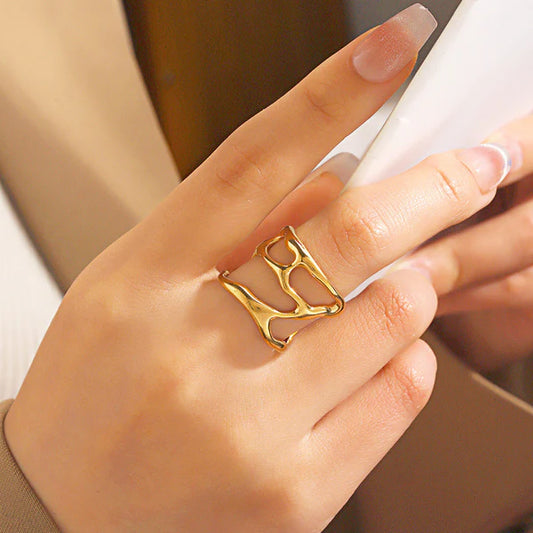Golden Ripple Ring