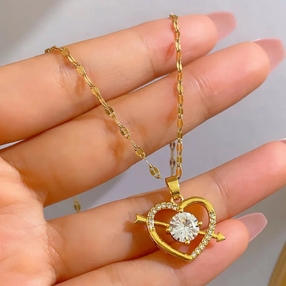Golden Cupid Arrow Pendant Necklace