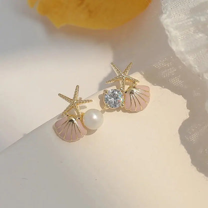 Starfish Shell Stud Earrings
