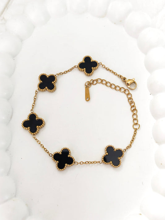 Black Clover Stainless Steel Bracelet