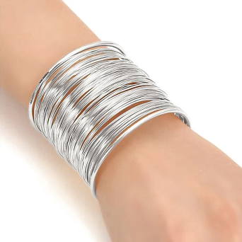 Luxe Boho Silver Plated Cuff Bracelet