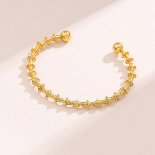 Geometric Spiral Wire Bangle Bracelet