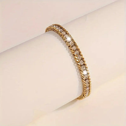 Golden Dazzle Tennis Bracelet